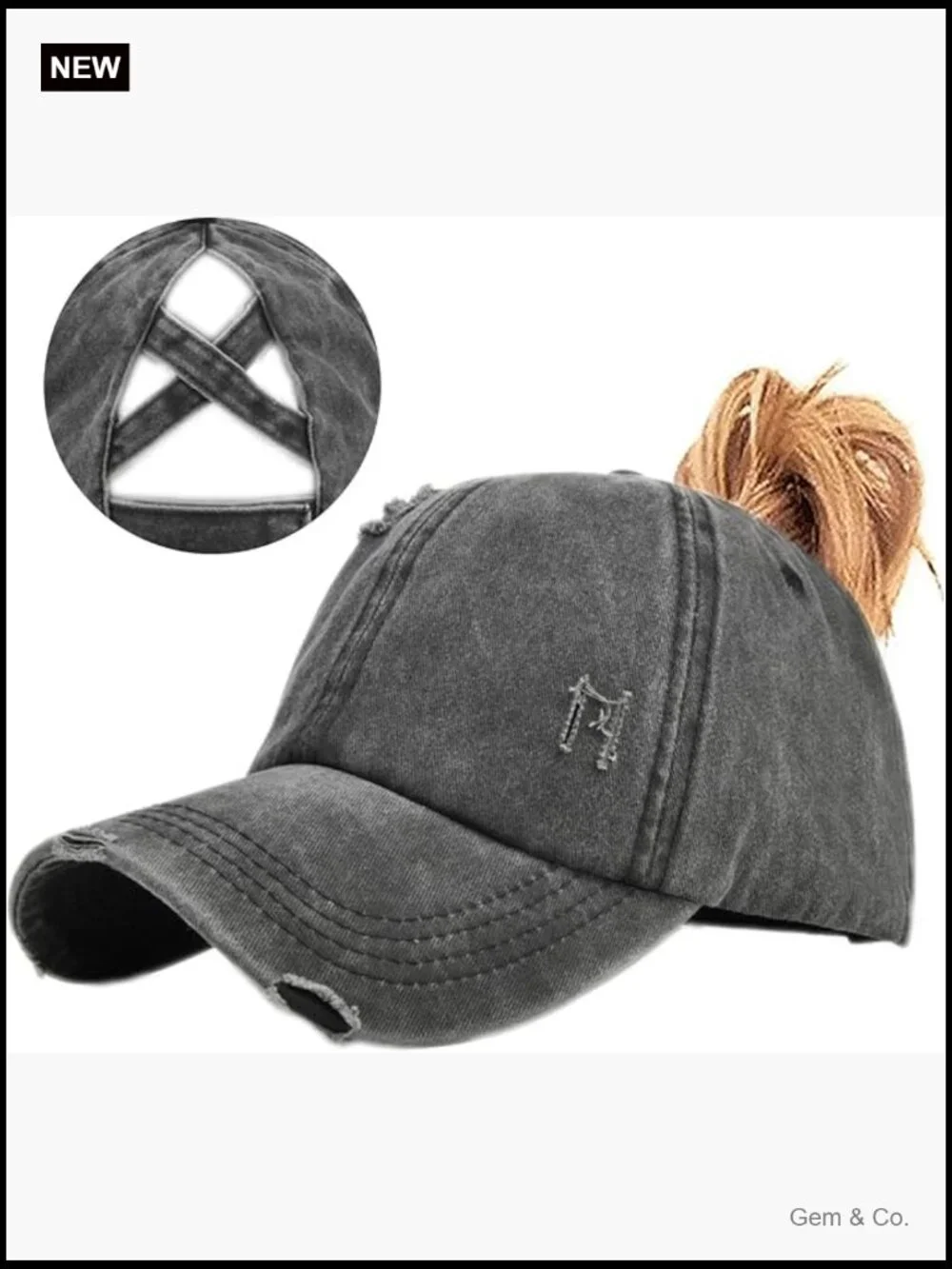 Women's Ponytail Baseball Cap Criss Cross Adjustable Buns Cotton Hat
